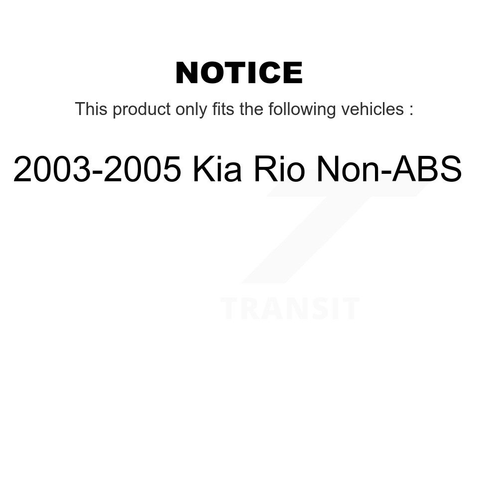 Front Rear Disc Brake Rotors Drums Kit For 2003-2005 Kia Rio Non-ABS K8-102026 - Image 2