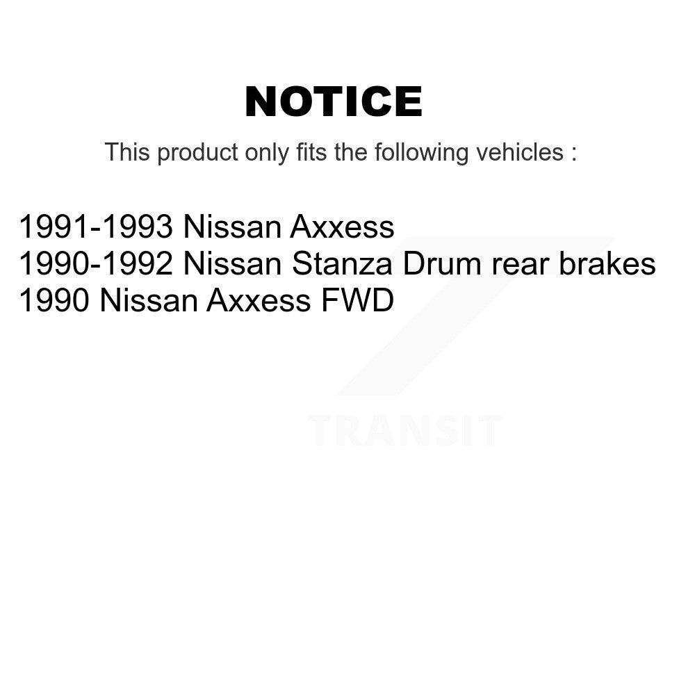Front Rear Disc Brake Rotors Drums Kit For Nissan Axxess Stanza K8-102057 - Image 2
