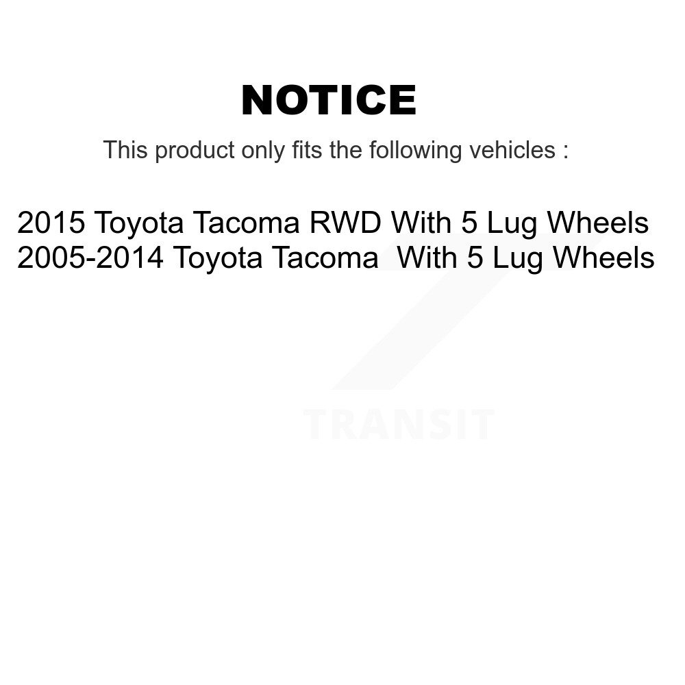 Front Rear Disc Brake Rotors Drums Kit For Toyota Tacoma With 5 Lug Wheels K8-102107 - Image 2