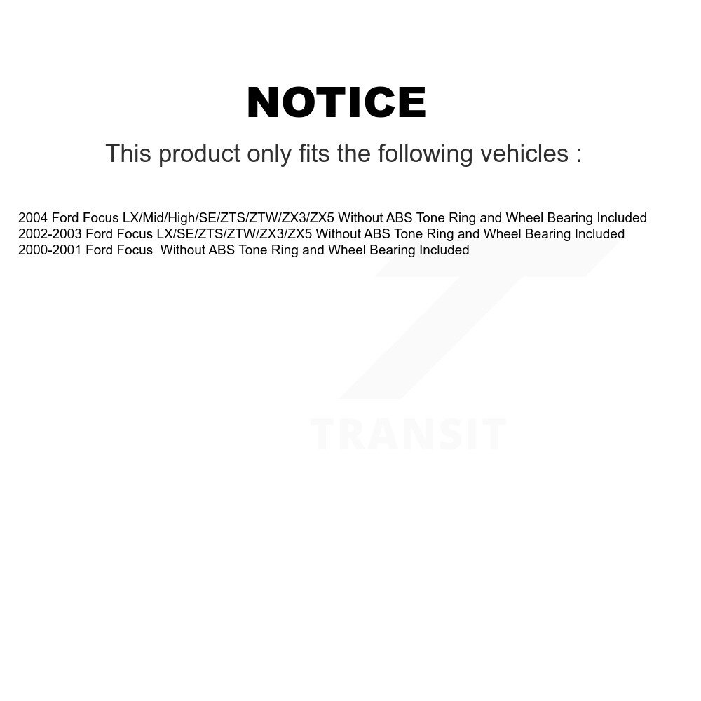 Front Rear Disc Brake Rotors Drums Kit For Ford Focus Wheel Bearing Included K8-102146 - Image 2