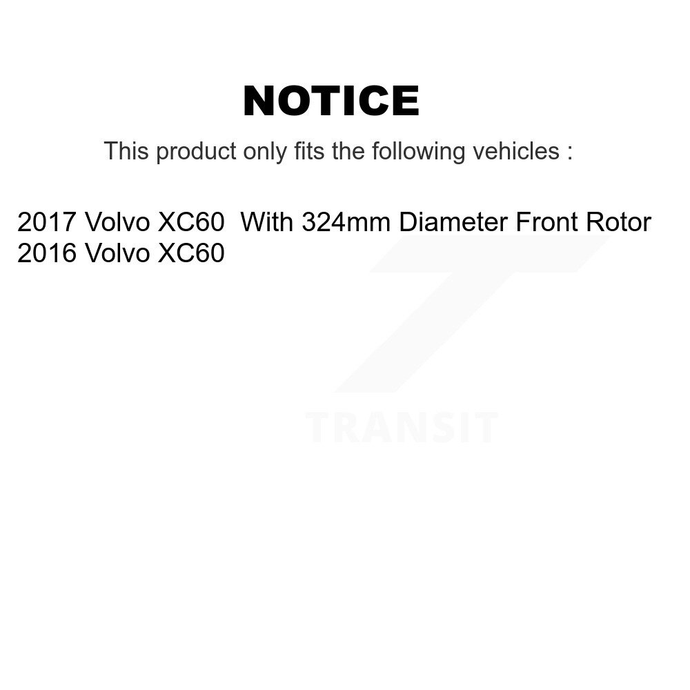 Front Disc Brake Rotors Pair For Volvo XC60 K8-102296 - Image 2