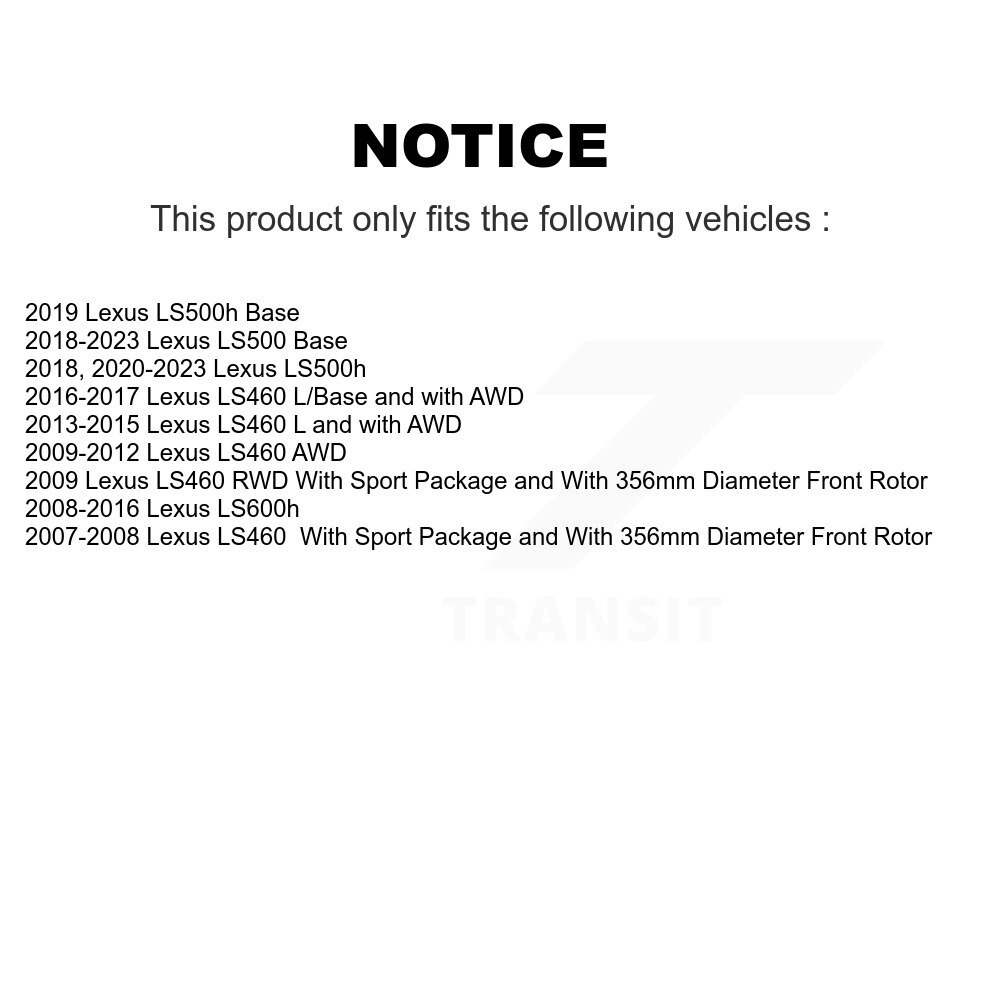 Front Disc Brake Rotors Kit For Lexus LS460 LS500 LS600h LS500h K8-102319 - Image 2