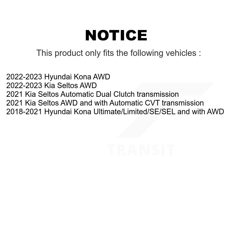 Rear Disc Brake Rotors Pair For Hyundai Kona Kia Seltos K8-102340 - Image 2