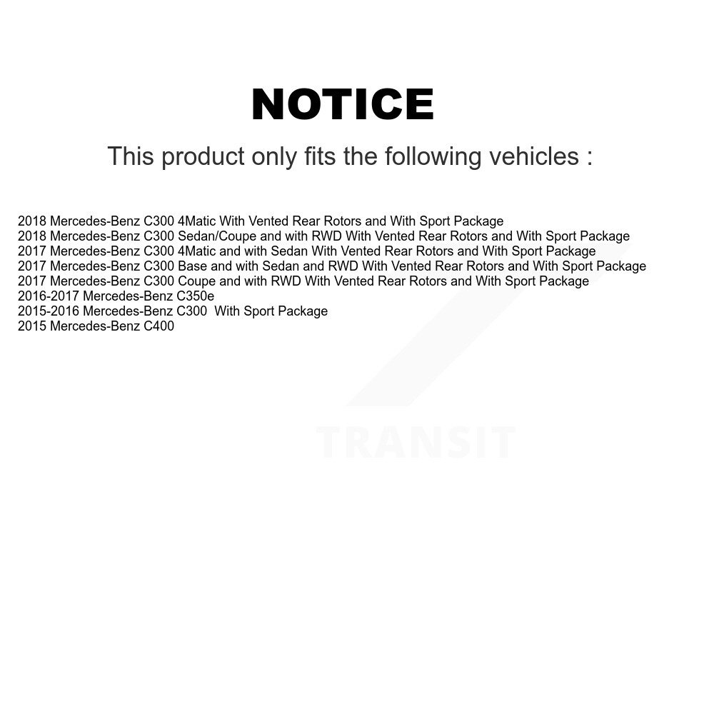 Front Rear Disc Brake Rotors Kit For Mercedes-Benz C300 C400 C350e K8-102436 - Image 2