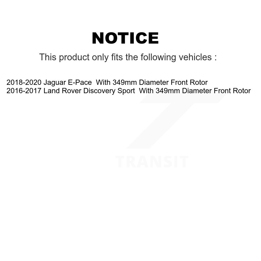 Front Rear Brake Rotors Kit For 2018-2021 Jaguar E-Pace With 349mm Diameter Rotor K8-102554 - Image 2