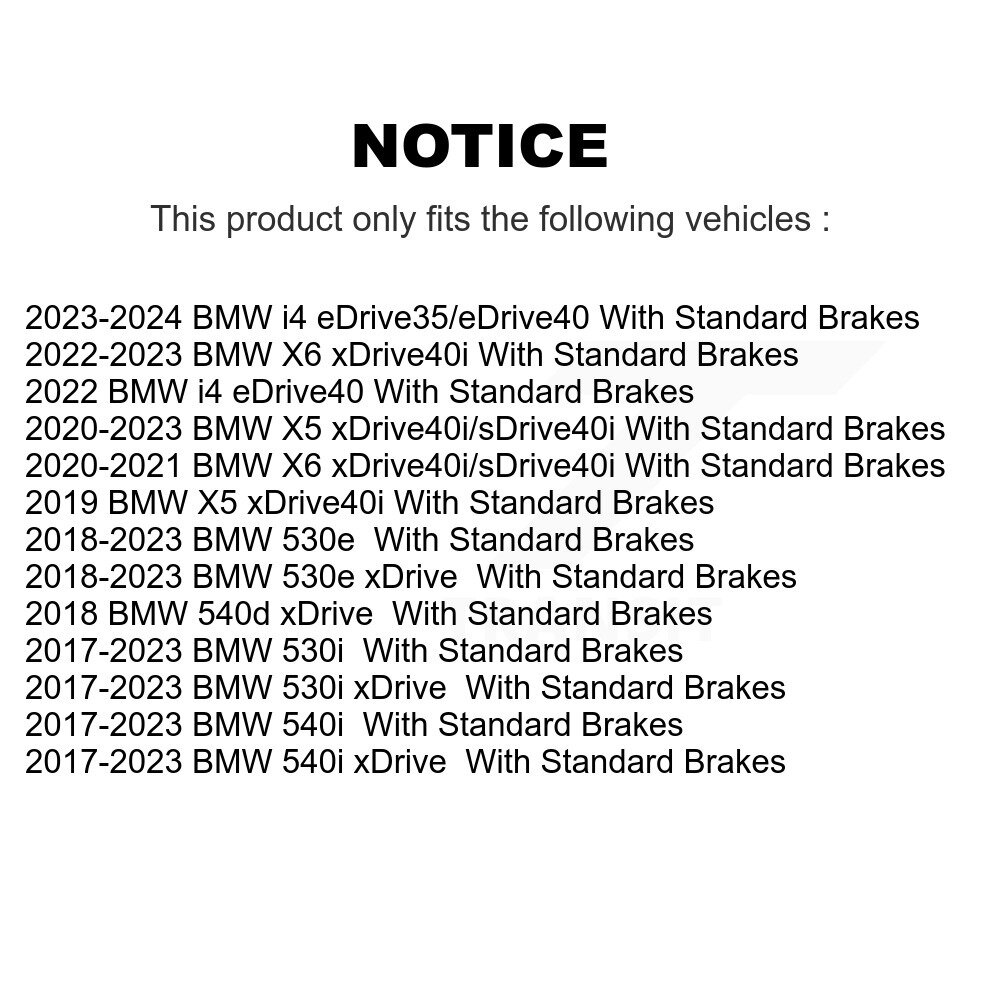Front Brake Rotors Pair For BMW X5 i4 X6 530i xDrive 540i 530e 540d With Standard Brakes K8-102618 - Image 2