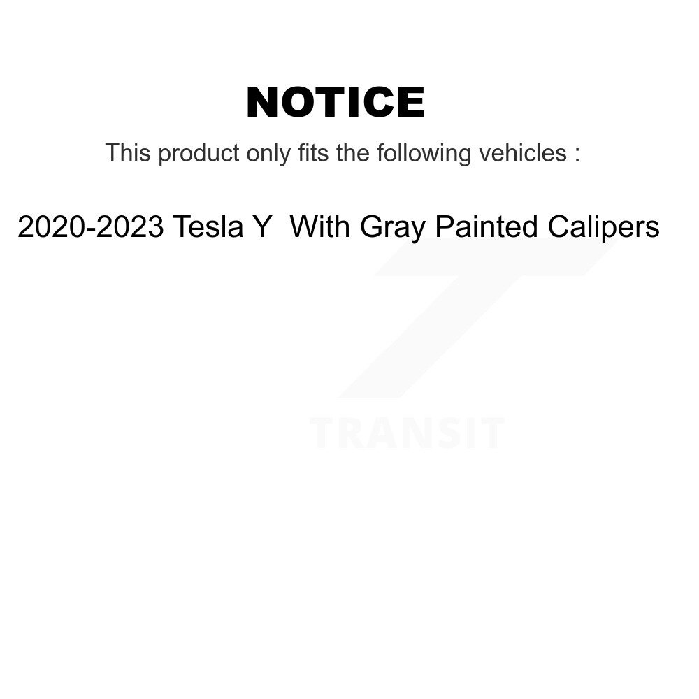 Rear Disc Brake Rotors Pair For 2020-2025 Tesla Y With Gray Painted Calipers K8-102655 - Image 2