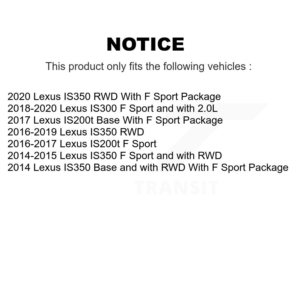 Front Rear Disc Brake Rotors And Ceramic Pads Kit (6Pc) For Lexus IS350 IS300 IS200t K8C-100002 - Image 2