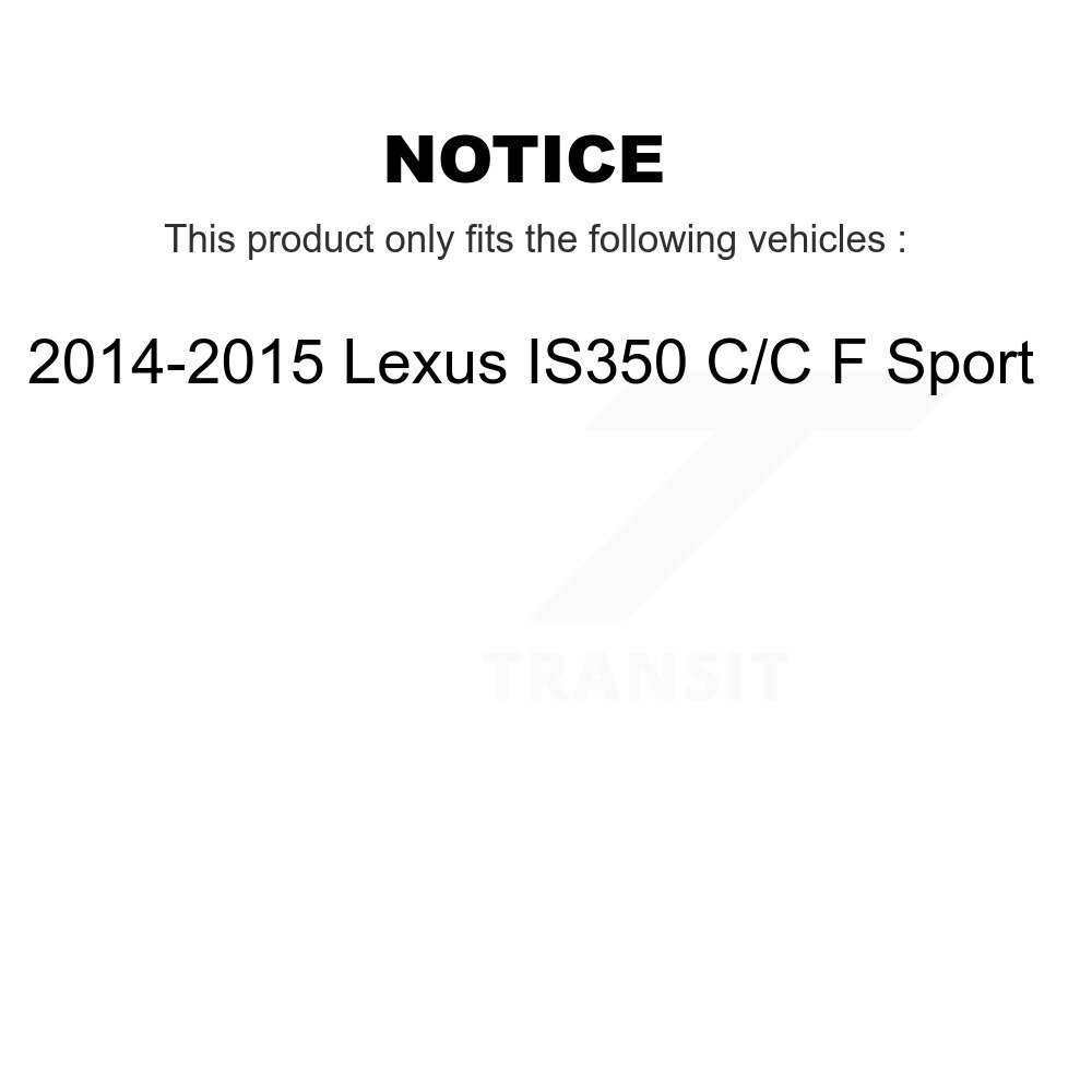 Front Rear Disc Brake Rotor & Ceramic Pad Kit (6Pc) For 2014-2015 Lexus IS350 C F Sport K8C-100005 - Image 2