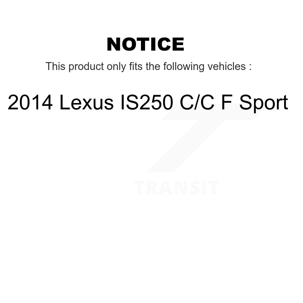 Front Rear Disc Brake Rotors And Ceramic Pads Kit (6Pc) For 2014 Lexus IS250 C F Sport K8C-100017 - Image 2