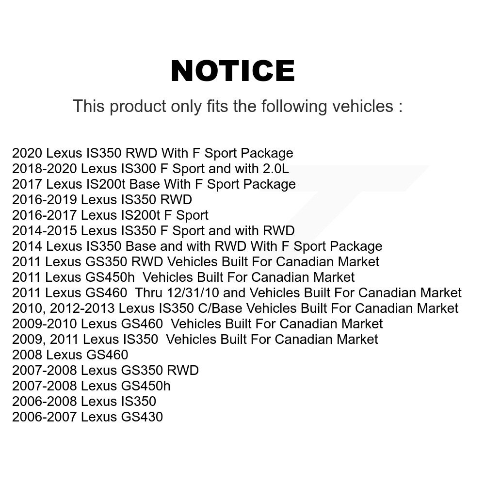 Front Brake Rotor & Ceramic Pad Kit For Lexus IS350 IS300 GS350 GS450h IS200t GS430 GS460 K8C-100018 - Image 2