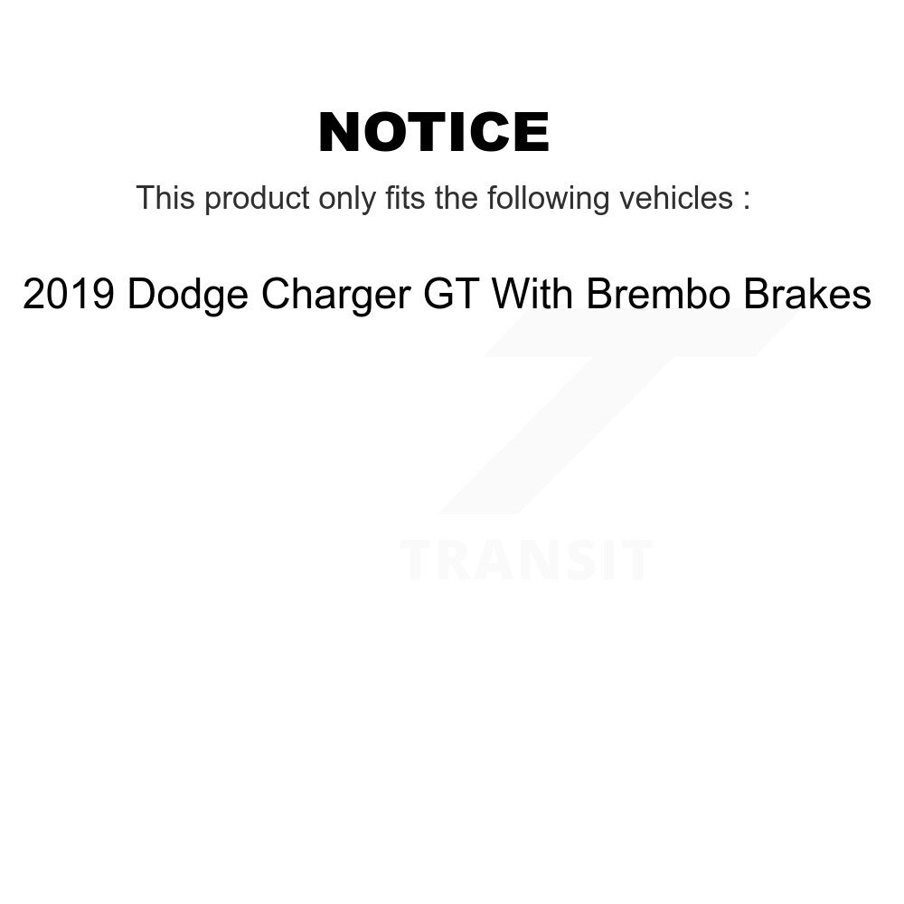 Front Disc Brake Rotors And Ceramic Pads Kit For 2019 Dodge Charger GT With Brembo Brakes K8C-100070 - Image 2