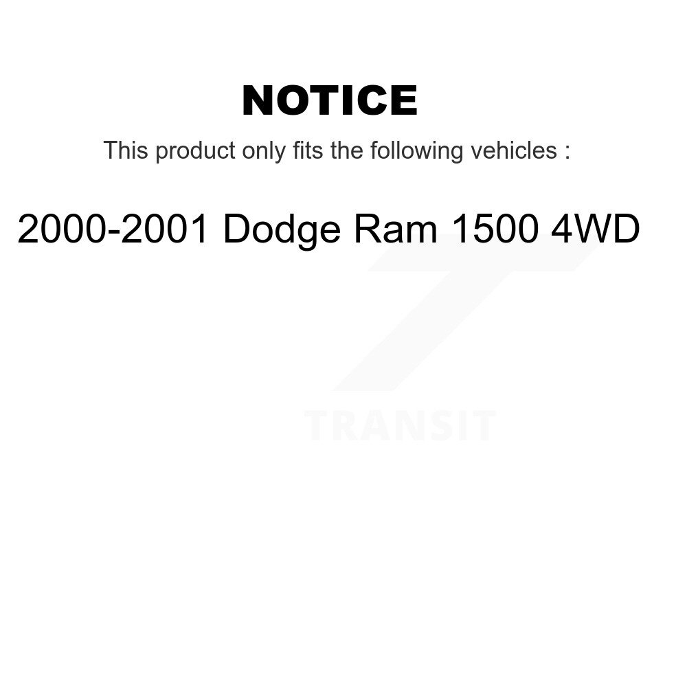 Front Disc Brake Rotors And Ceramic Pads Kit For 2000-2001 Dodge Ram 1500 4WD K8C-100090 - Image 2
