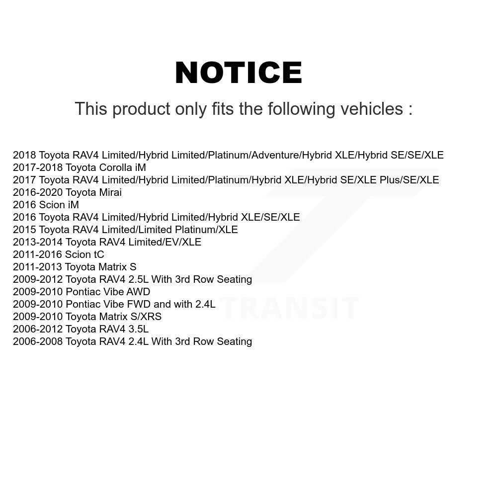 Front Brake Rotor Ceramic Pad Kit For Toyota RAV4 Matrix Pontiac Vibe Scion Corolla iM tC K8C-100108 - Image 2