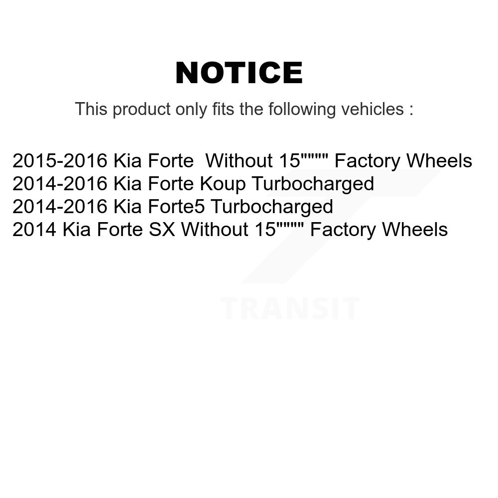 Front Disc Brake Rotors And Ceramic Pads Kit For Kia Forte Forte5 Koup K8C-100143 - Image 2