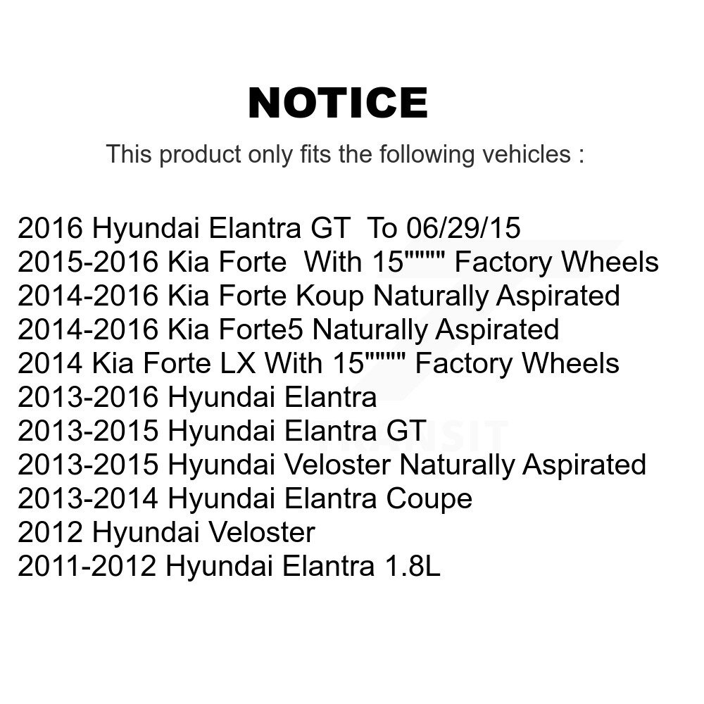 Front Brake Rotors Ceramic Pad Kit For Hyundai Elantra GT Kia Forte Veloster Forte5 Coupe K8C-100144 - Image 2