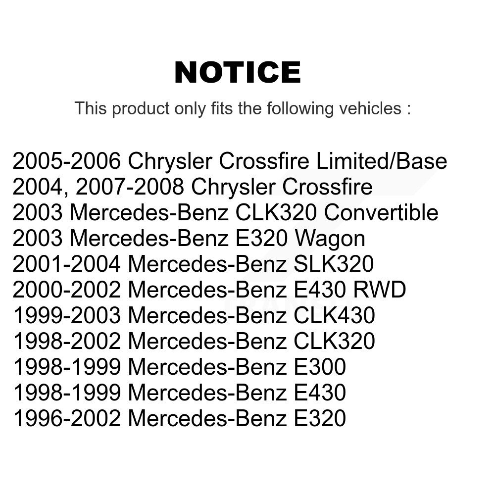 Front Brake Rotor Ceramic Pad Kit For Mercedes-Benz E320 Chrysler Crossfire CLK320 CLK430 K8C-100152 - Image 2