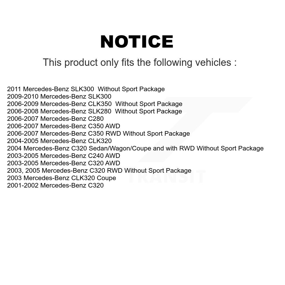 Front Brake Rotor & Ceramic Pad Kit For Mercedes-Benz C280 C240 CLK350 CLK320 C320 SLK280 K8C-100154 - Image 2