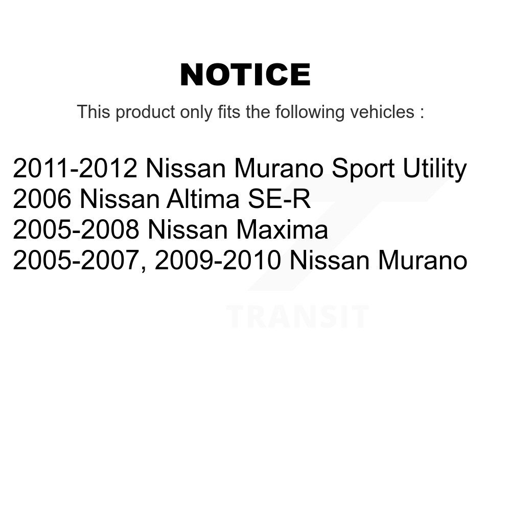 Front Disc Brake Rotors And Ceramic Pads Kit For Nissan Murano Altima Maxima K8C-100236 - Image 2