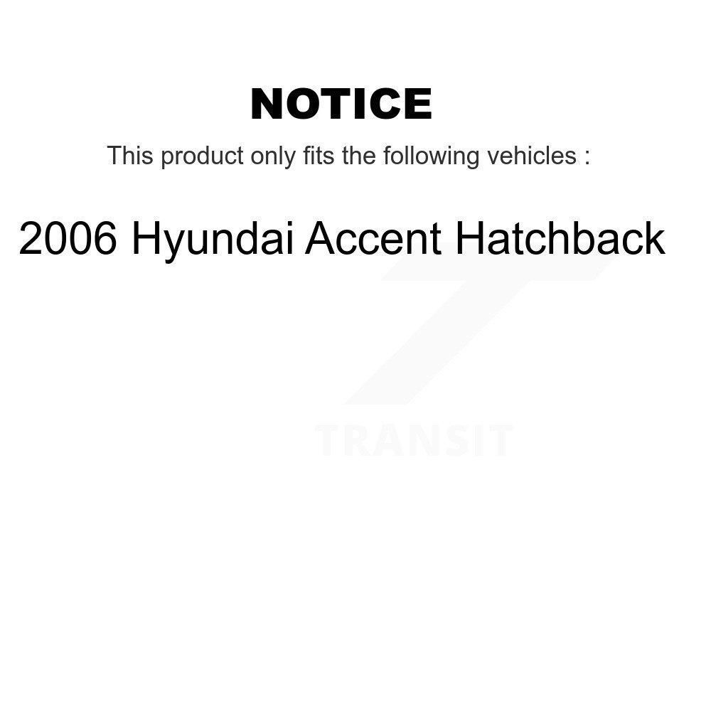 Front Disc Brake Rotors And Ceramic Pads Kit For 2006 Hyundai Accent Hatchback K8C-100258 - Image 2
