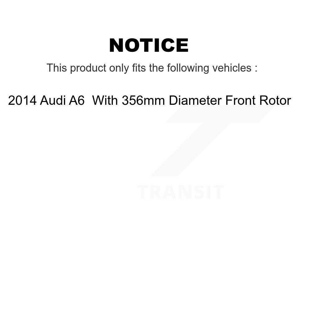 Front Disc Brake Rotor & Ceramic Pad Kit For 2014 Audi A6 With 356mm Diameter K8C-100305 - Image 2