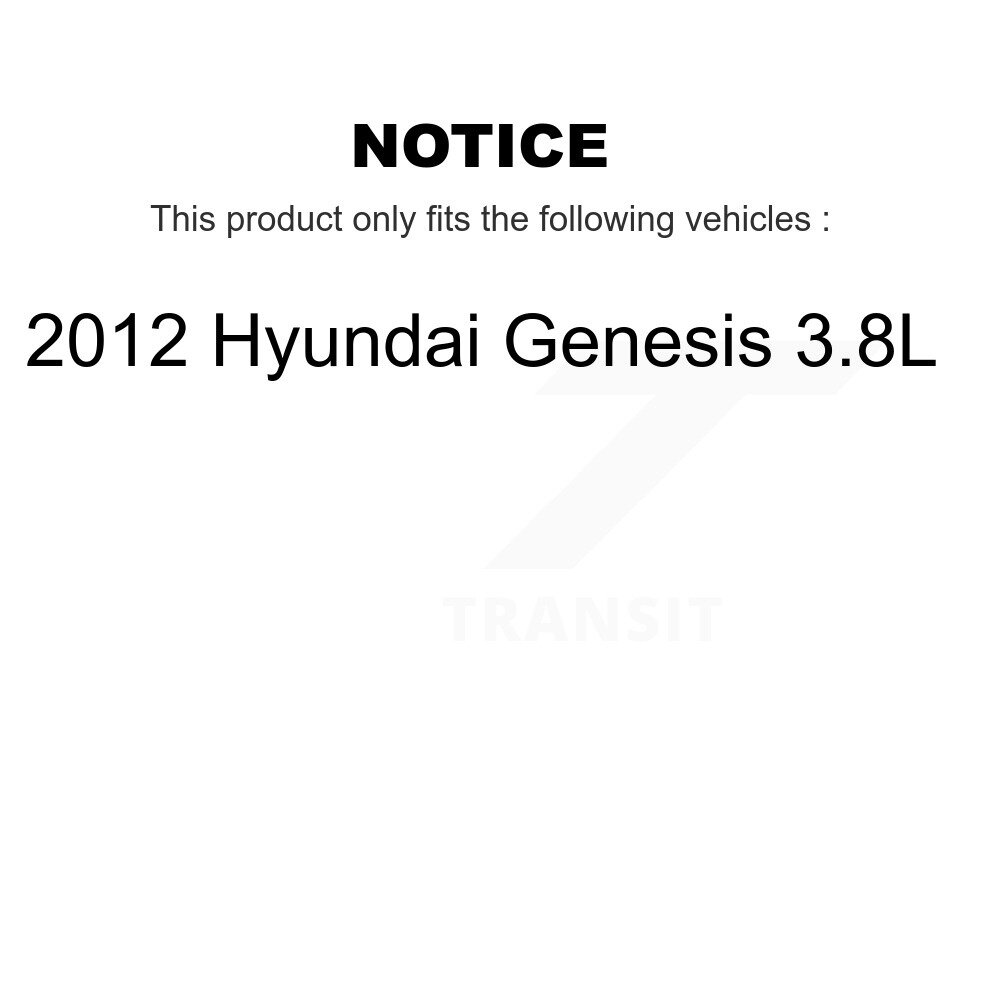 Front Disc Brake Rotors And Ceramic Pads Kit For 2012 Hyundai Genesis 3.8L K8C-100319 - Image 2