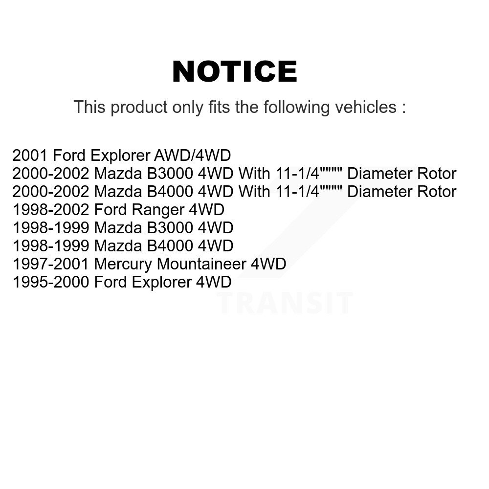 Front Disc Brake Rotor Ceramic Pad Kit For Ford Ranger Explorer Mazda B4000 B3000 Mercury K8C-100320 - Image 2