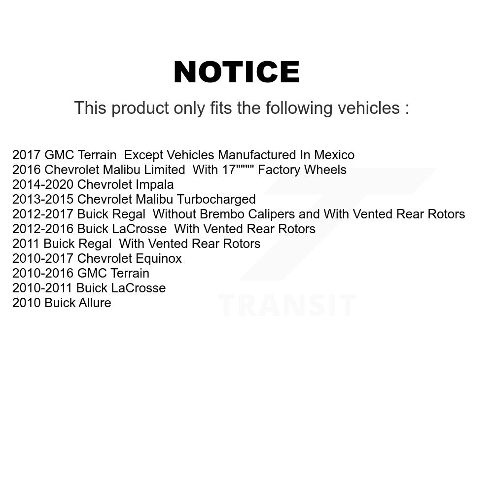 Front Brake Rotor & Ceramic Pad Kit For Chevrolet Equinox GMC Terrain Buick Malibu Impala K8C-100334 - Image 2