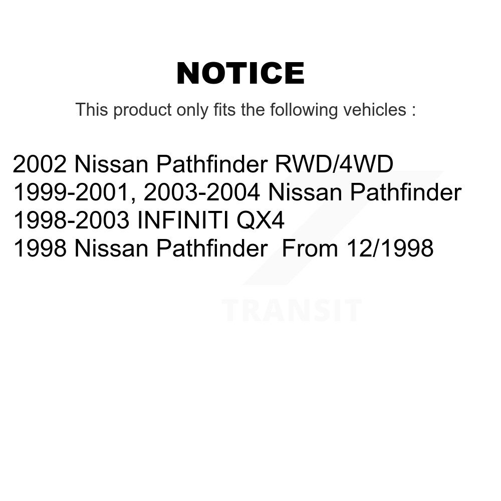 Front Disc Brake Rotors And Ceramic Pads Kit For Nissan Pathfinder INFINITI QX4 K8C-100362 - Image 2