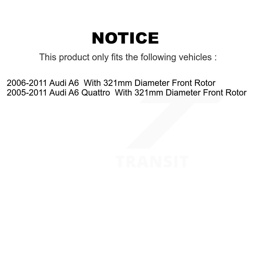 Front Brake Rotor And Ceramic Pad Kit For Audi A6 Quattro With 321mm Diameter K8C-100392 - Image 2