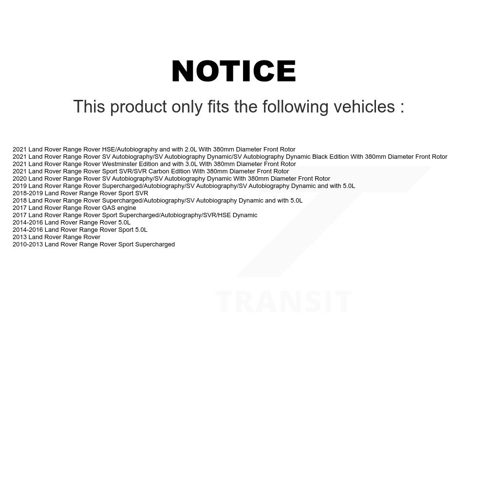 Front Disc Brake Rotors And Ceramic Pads Kit For Land Rover Range Sport K8C-100435 - Image 2