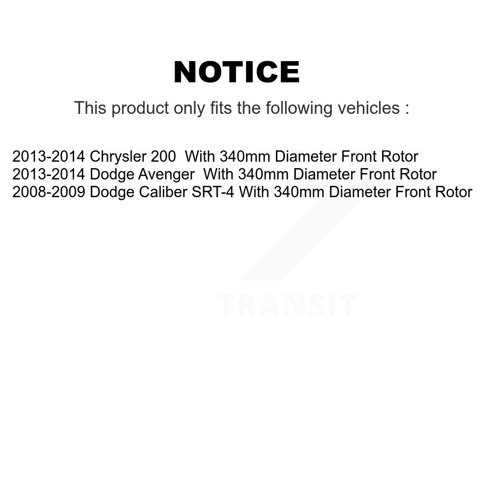 Front Disc Brake Rotors And Ceramic Pads Kit For Dodge Chrysler 200 Caliber Avenger K8C-100469 - Image 2