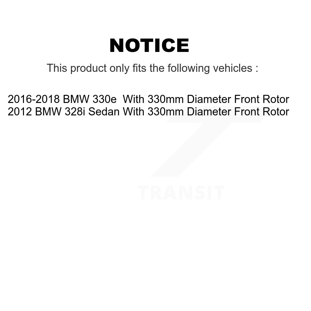 Front Disc Brake Rotors Ceramic Pad Kit For BMW 328i 330e With 330mm Diameter Rotor K8C-100515 - Image 2