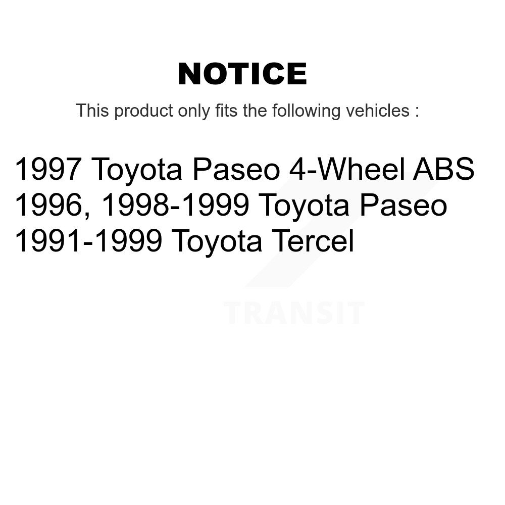 Front Disc Brake Rotors And Ceramic Pads Kit For Toyota Tercel Paseo K8C-100564 - Image 2