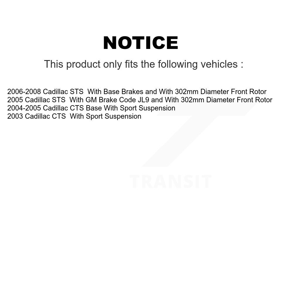 Front Disc Brake Rotors And Ceramic Pads Kit For Cadillac CTS STS K8C-100652 - Image 2