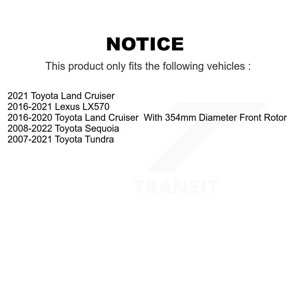 Front Disc Brake Rotor Ceramic Pad Kit For Toyota Tundra Sequoia Lexus LX570 Land Cruiser K8C-100654 - Image 2