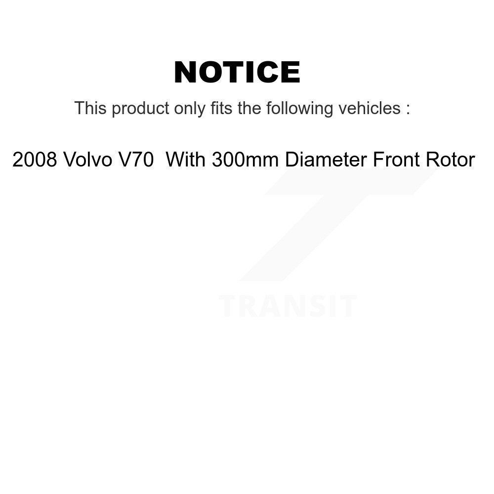 Front Disc Brake Rotor Ceramic Pad Kit For 2008 Volvo V70 With 300mm Diameter K8C-100660 - Image 2