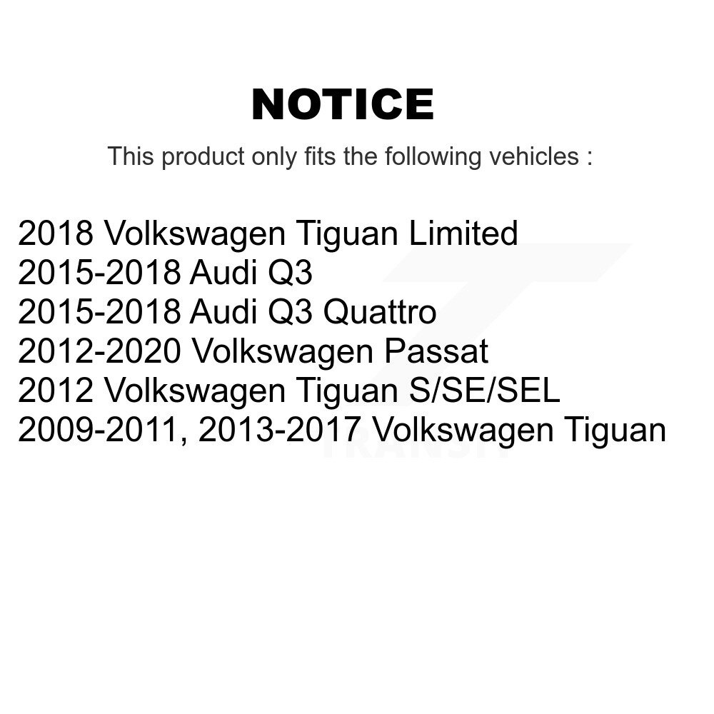 Front Brake Rotors & Ceramic Pad Kit For Volkswagen Tiguan Passat Audi Q3 Quattro Limited K8C-100702 - Image 2