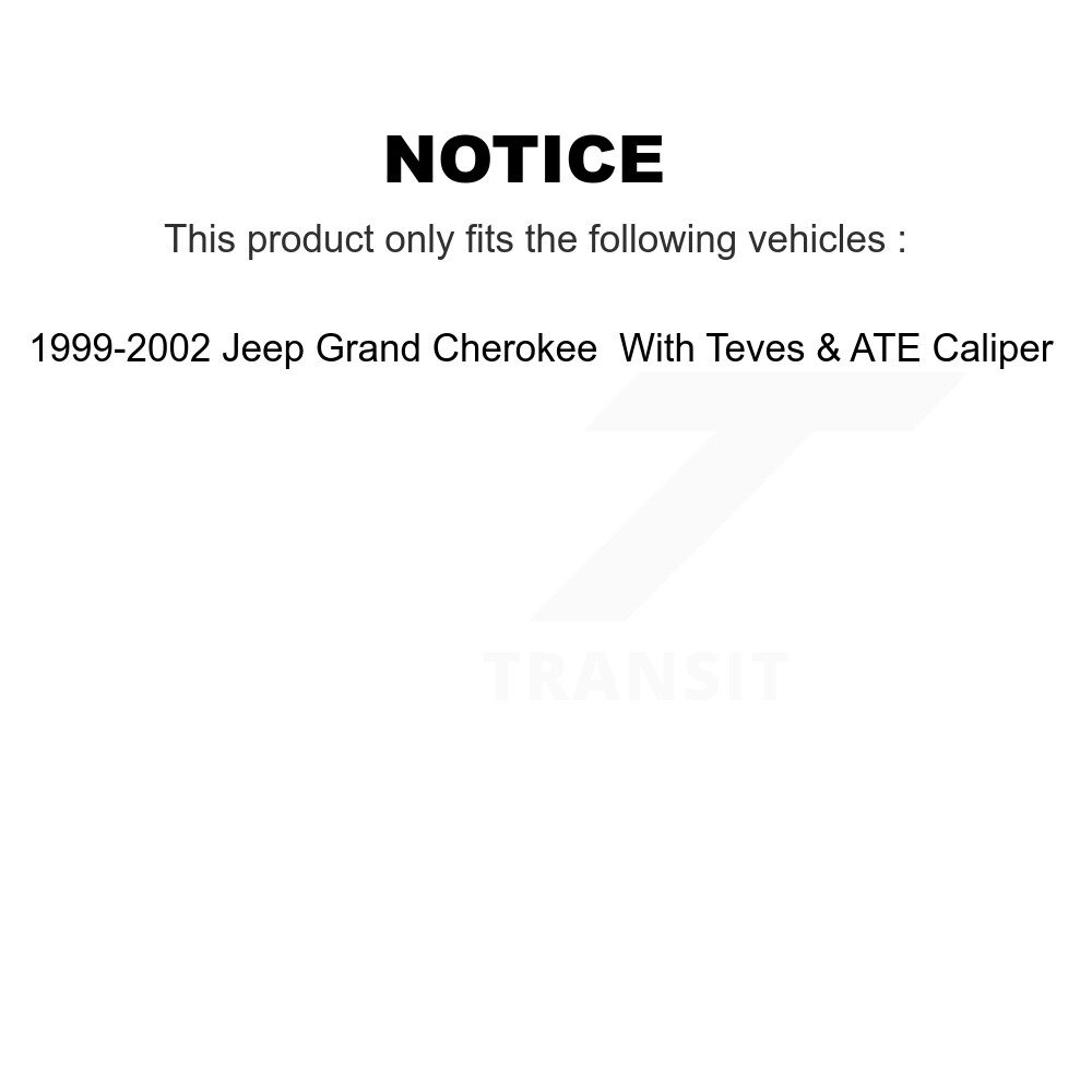 Front Rear Brake Rotor & Ceramic Pad Kit For Jeep Grand Cherokee With Teves ATE Caliper K8C-100718 - Image 2