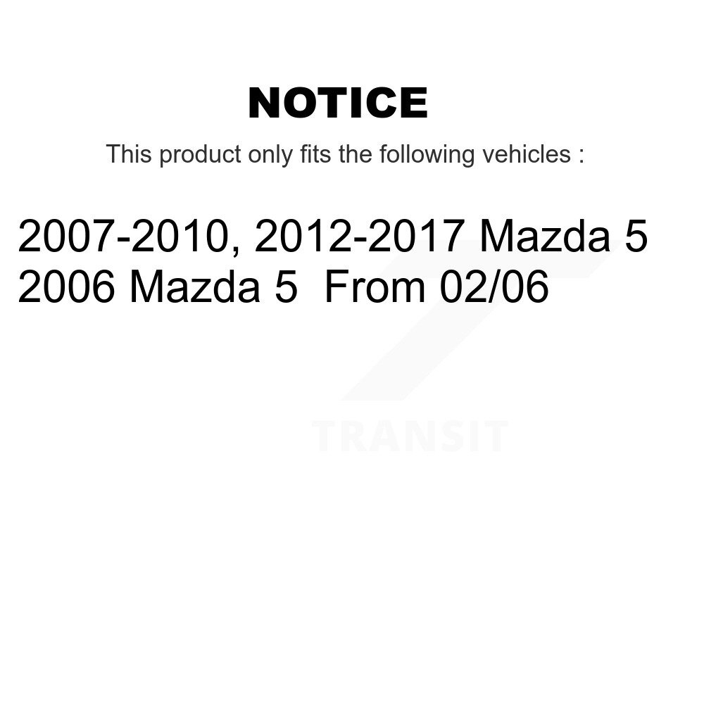 Front Rear Disc Brake Rotors And Ceramic Pads Kit For Mazda 5 K8C-100743 - Image 2