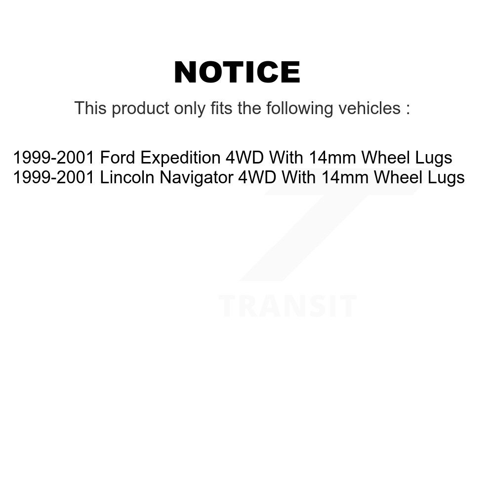Front Rear Disc Brake Rotor And Ceramic Pad Kit For Ford Expedition Lincoln Navigator 4WD K8C-100788 - Image 2
