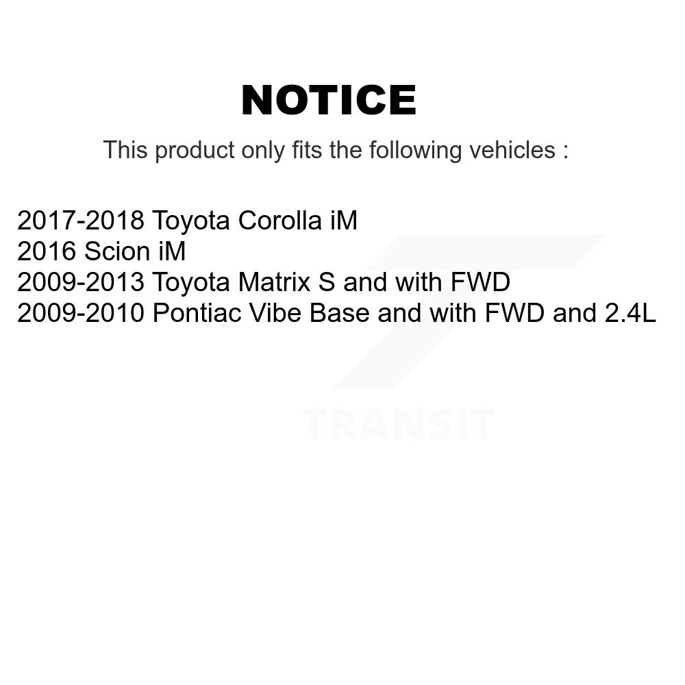 Front Rear Brake Rotors & Ceramic Pad Kit For Toyota Matrix Pontiac Vibe Corolla iM Scion K8C-100815 - Image 2