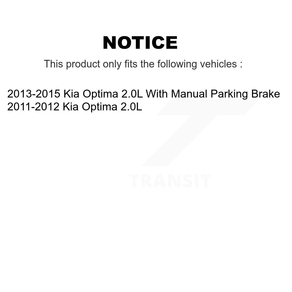 Front Rear Disc Brake Rotors And Ceramic Pads Kit For Kia Optima 2.0L K8C-100838 - Image 2
