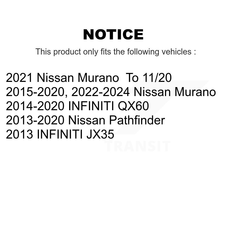 Front Rear Brake Rotors & Ceramic Pad Kit For Nissan Murano Pathfinder INFINITI QX60 JX35 K8C-100933 - Image 2