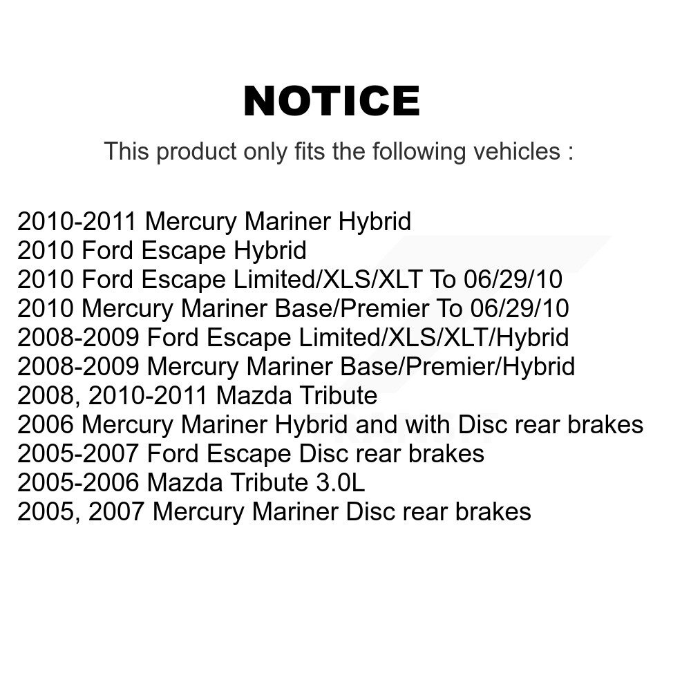 Front Rear Disc Brake Rotor Ceramic Pad Kit For Ford Escape Mazda Tribute Mercury Mariner K8C-100956 - Image 2