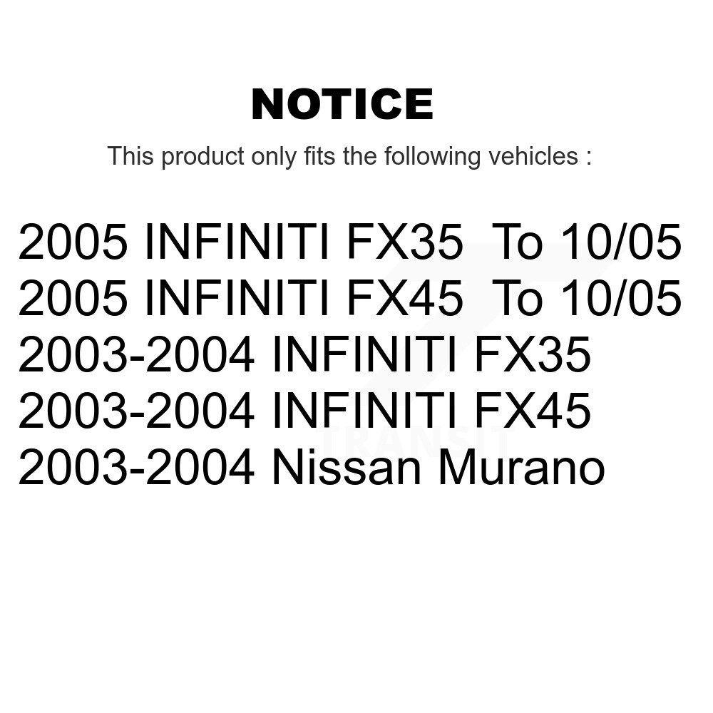 Front Rear Disc Brake Rotors And Ceramic Pads Kit For Nissan Murano INFINITI FX35 FX45 K8C-100978 - Image 2