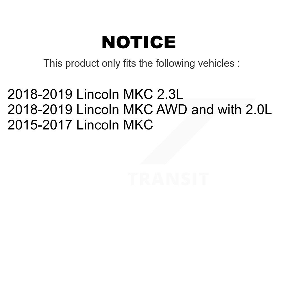 Front Rear Disc Brake Rotors And Ceramic Pads Kit For Lincoln MKC K8C-100990 - Image 2
