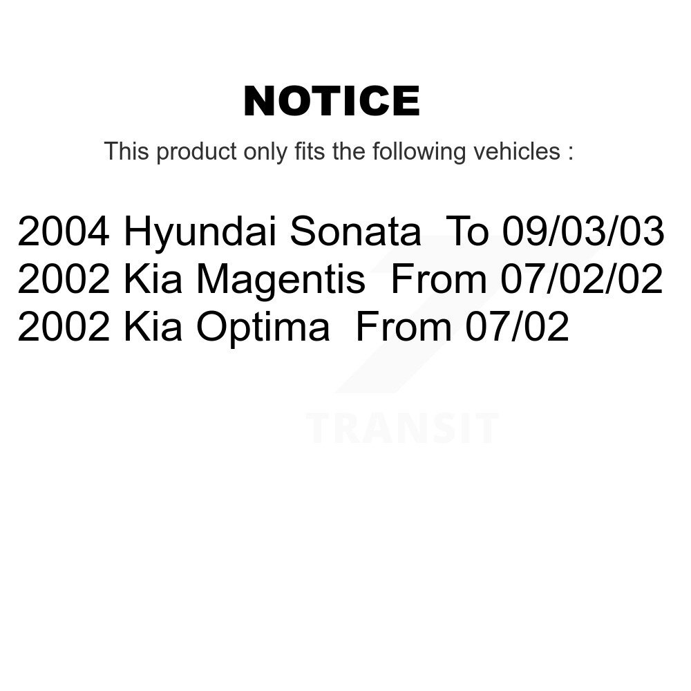 Front Rear Disc Brake Rotors And Ceramic Pads Kit For Hyundai Sonata Kia Optima Magentis K8C-101003 - Image 2