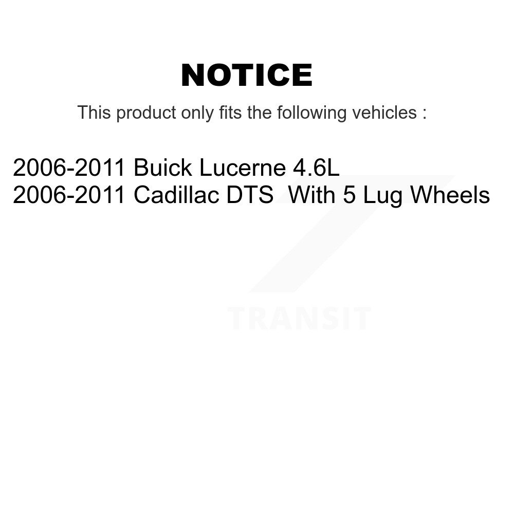Front Rear Disc Brake Rotors And Ceramic Pad Kit For 2006-2011 Buick Lucerne Cadillac DTS K8C-101042 - Image 2