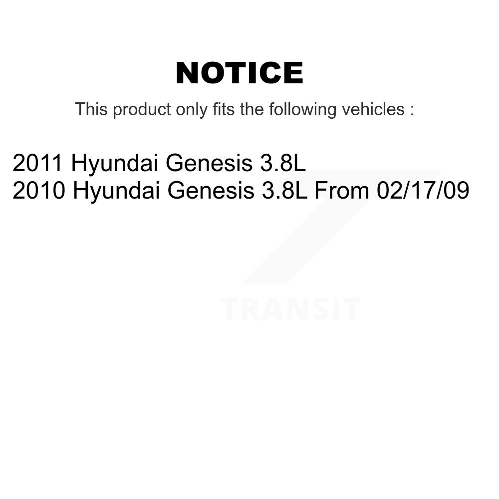 Front Rear Disc Brake Rotors And Ceramic Pads Kit For Hyundai Genesis 3.8L K8C-101085 - Image 2